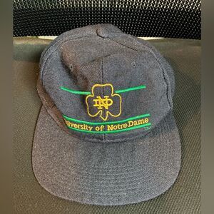 Vintage 1990s Notre Dame Fighting Irish The Game Split Bar Wool Snapback Hat